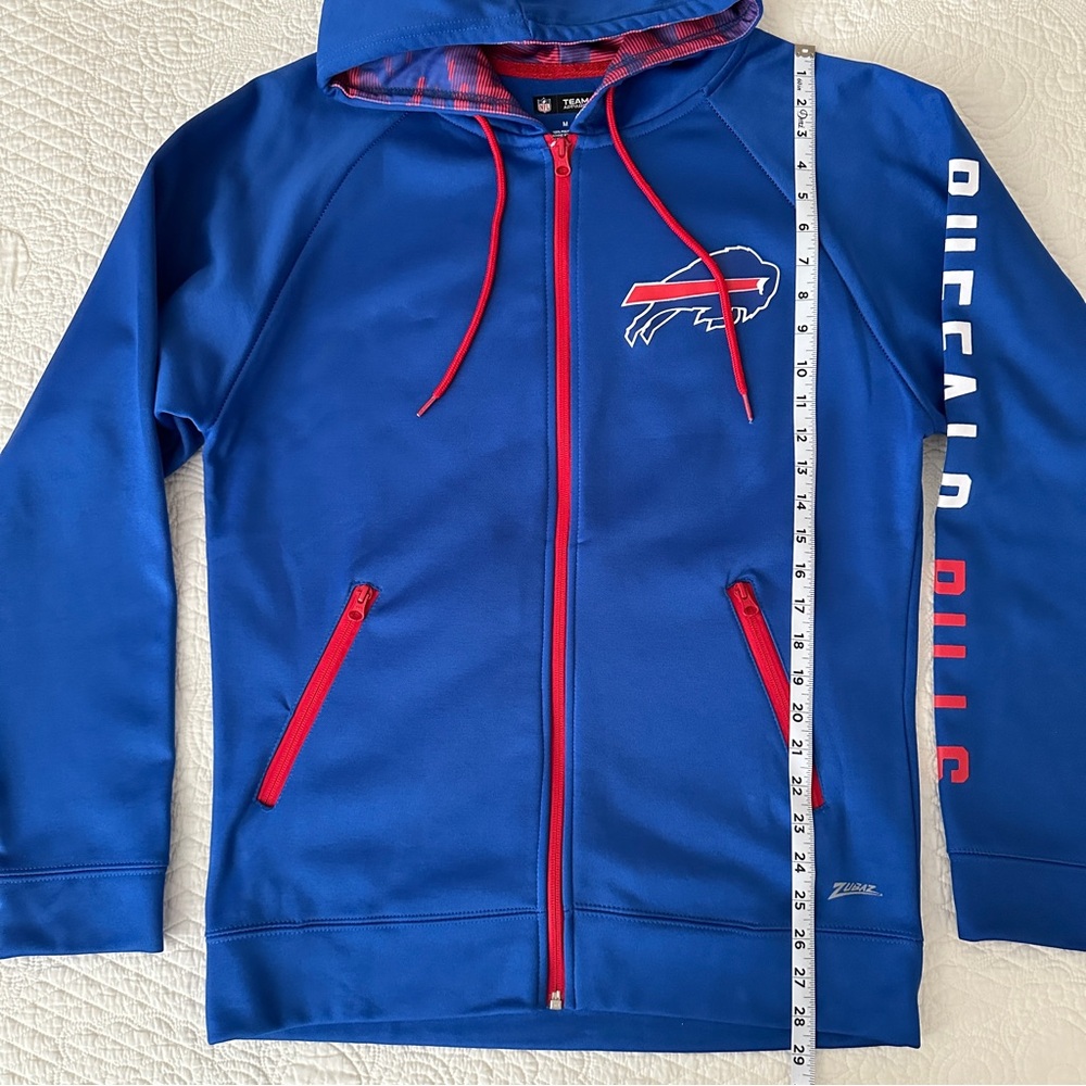 Zubaz Buffalo Bills NFL Men's Team Name Logo Full Zip Zebra Hoodie Sweatshirt M - Picture 6 of 8